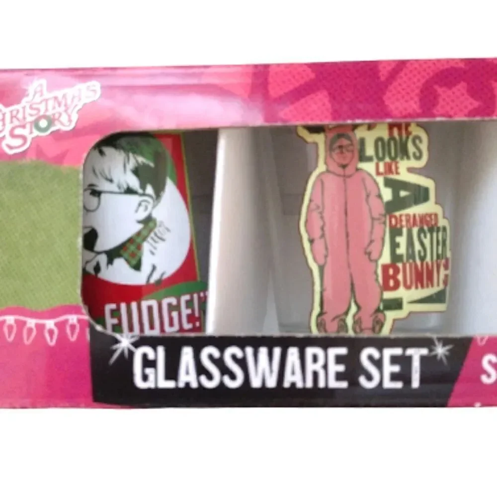 A Christmas Story Printed 1.5oz Glassware Shot Glasses Set Of 4 NWT